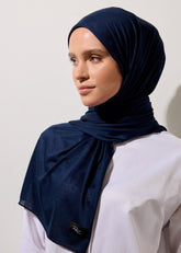 Rabia Z - Jarsey Lacivert Şal